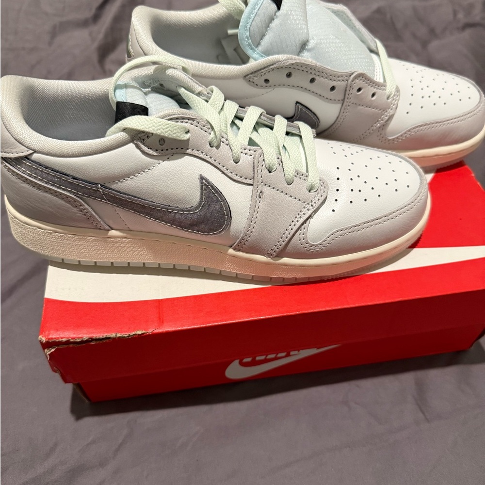 Rare Jordan Low Top Sneakers White Silver